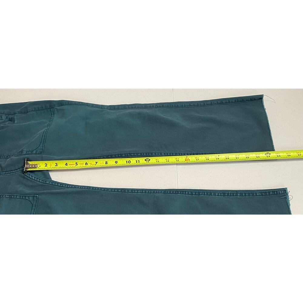 Anthropologie Pilcro Women's Teal Raw Hem Button Fly Ankle Utility Jeans Size 27 - Picture 8 of 11